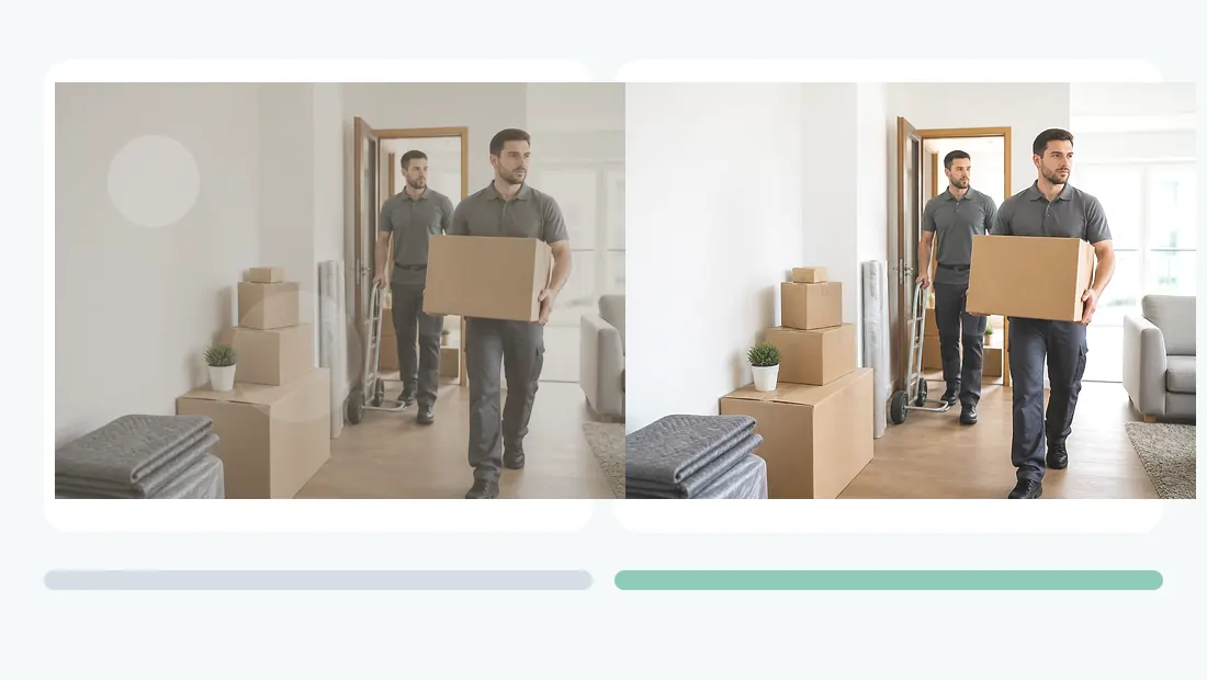 Vorher-Nachher Servicebild für Umzugs- und Zügelservice